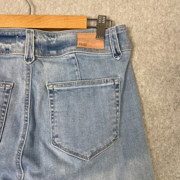 Paige Womens 29 Genevieve Jeans Mid Rise Flare Light Wash - Picture 8 of 10
